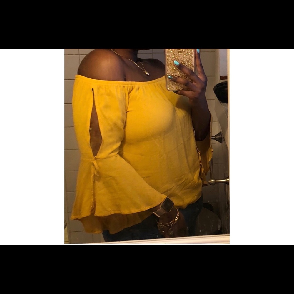 Forever 21 Off the shoulder yellow top